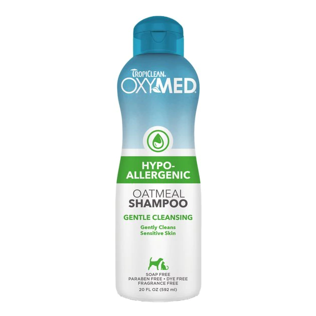 TropiClean OxyMed Hypo-Allergenic Oatmeal Dog & Cat Shampoo 1 TropiClean OxyMed Hypo-Allergenic Oatmeal Dog & Cat Shampoo