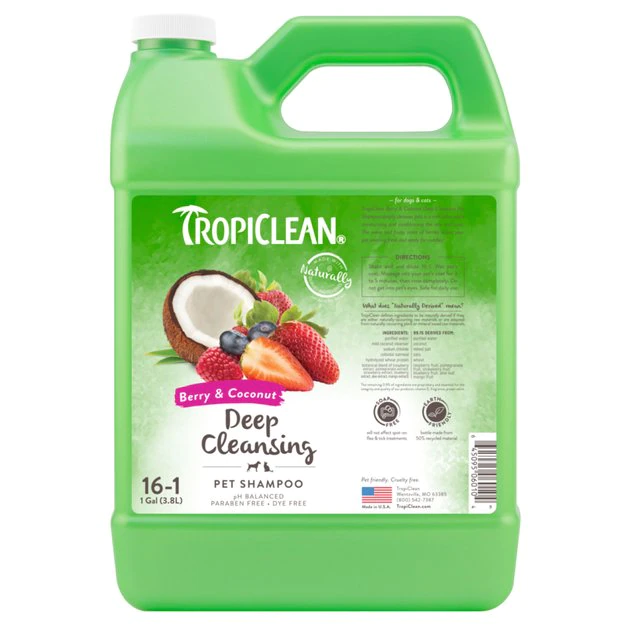 TropiClean Deep Cleaning Berry & Coconut Dog & Cat Shampoo 1 TropiClean Deep Cleaning Berry & Coconut Dog & Cat Shampoo