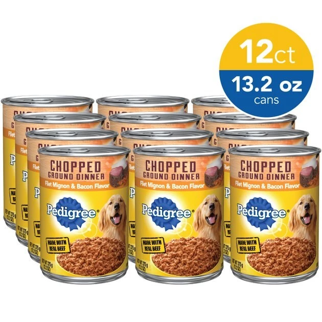 Pedigree Chopped Ground Dinner Filet Mignon & Bacon Flavor Canned Dog Food 6 Pedigree Chopped Ground Dinner Filet Mignon & Bacon Flavor Canned Dog Food - Image 6