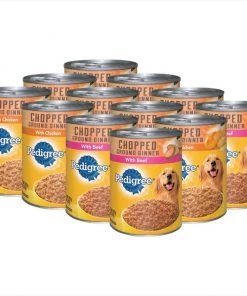Pedigree Chopped Ground Dinner Variety Pack With Beef & Chicken Canned Dog Food
