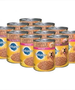 Pedigree Chopped Ground Dinner Variety Pack With Filet Mignon & Beef Canned Dog Food
