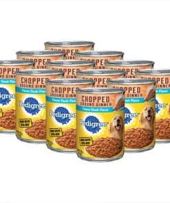 Pedigree Chopped Ground Dinner T-bone Steak Flavor Canned Dog Food