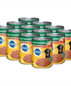 Pedigree Chopped Ground Dinner Weight Management With Beef & Liver Canned Dog Food