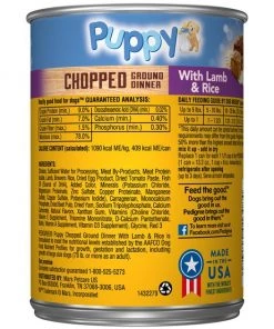 Pedigree Puppy Chopped Ground Dinner With Lamb & Rice Canned Dog Food -TropiClean || Pedigree || Multipet Sales 114380 PT2. SY630 V1567793307