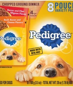Pedigree Chopped Ground Dinner Variety Pack Featuring Bacon Wet Dog Food