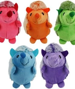 Multipet Hedgehog Squeaky Plush Dog Toy, Color Varies