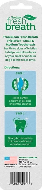 TropiClean Fresh Breath Tripleflex Small Dog Toothbrush 2 TropiClean Fresh Breath Tripleflex Small Dog Toothbrush - Image 2