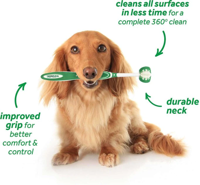 TropiClean Fresh Breath Tripleflex Small Dog Toothbrush 4 TropiClean Fresh Breath Tripleflex Small Dog Toothbrush - Image 4