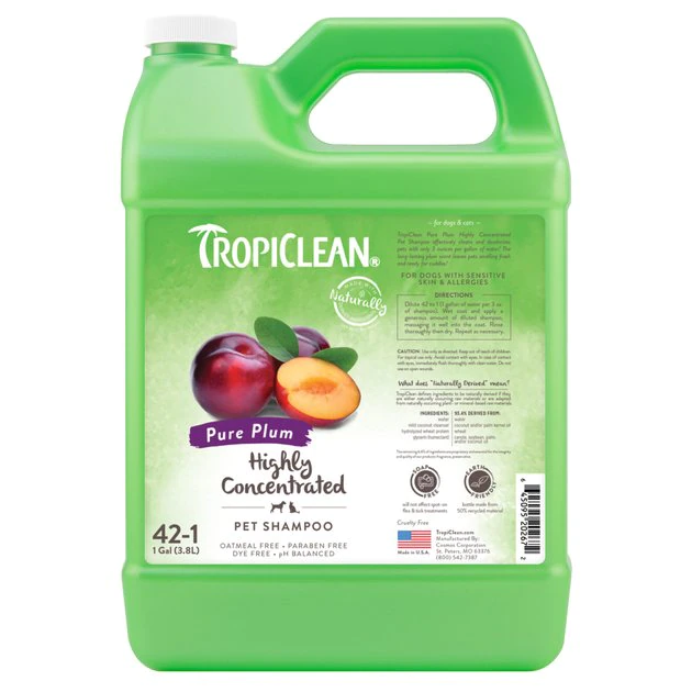 TropiClean Pure Plum Highly Concentrated Dog & Cat Shampoo 1 TropiClean Pure Plum Highly Concentrated Dog & Cat Shampoo