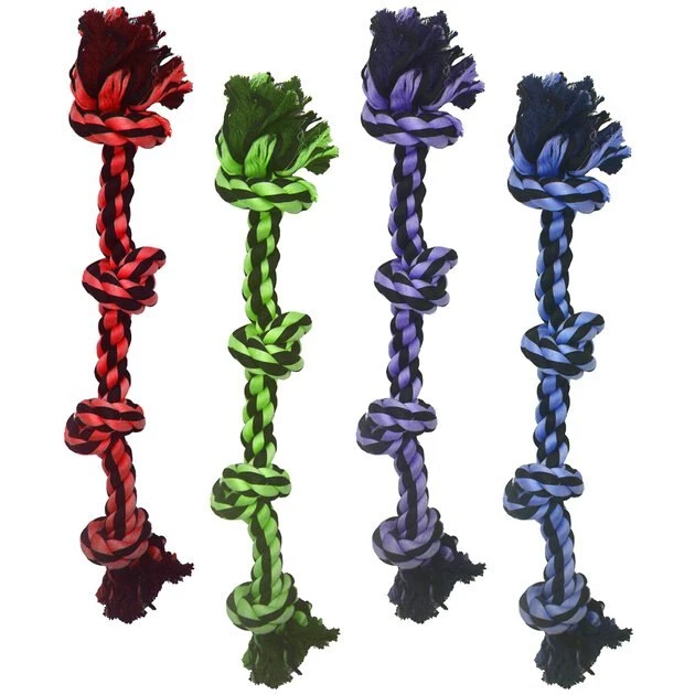 Multipet Nuts For Knots 4-Knot Rope Dog Toy, Color Varies 1 Multipet Nuts For Knots 4-Knot Rope Dog Toy, Color Varies