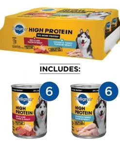 Pedigree High Protein Beef & Lamb Flavor in Gravy & Chicken & Turkey Flavor in Gravy Variety Pack Canned Dog Food, 13.2-oz can, case of 12 -TropiClean || Pedigree || Multipet Sales 212628 PT2. SY630 V1628545922