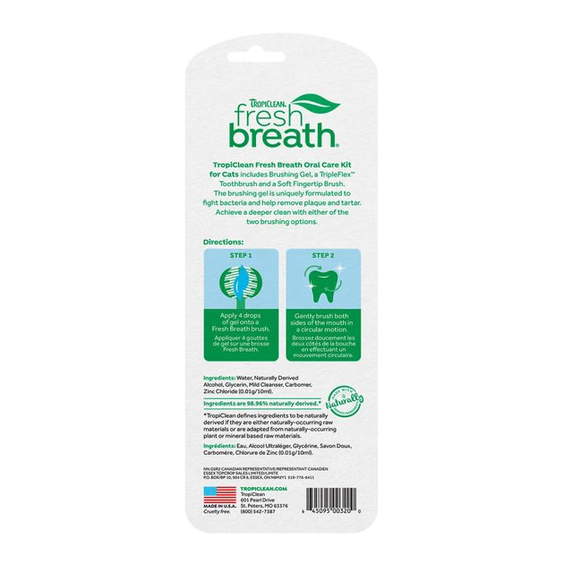 TropiClean Fresh Breath Cat Dental Kit 2 TropiClean Fresh Breath Cat Dental Kit - Image 2