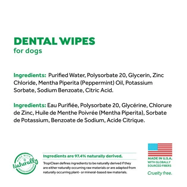 TropiClean Fresh Breath Mint Dog Dental Wipes 4 TropiClean Fresh Breath Mint Dog Dental Wipes - Image 4