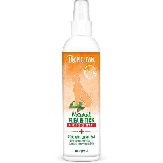 TropiClean Natural Flea & Tick Bite Relief Dog Spray, 8-oz bottle 1 TropiClean Natural Flea & Tick Bite Relief Dog Spray, 8-oz bottle