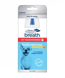 TropiClean Fresh Breath Oral Care Clean Teeth Peanut Butter Flavored Dog Dental Gel
