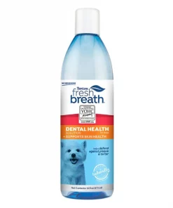 TropiClean Fresh Breath Dental Health Solution + Skin Health Support Dog Dental Water Additive