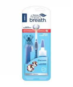 TropiClean Fresh Breath Vet Strength Formula Oral Care Dental Kit for Large Dogs