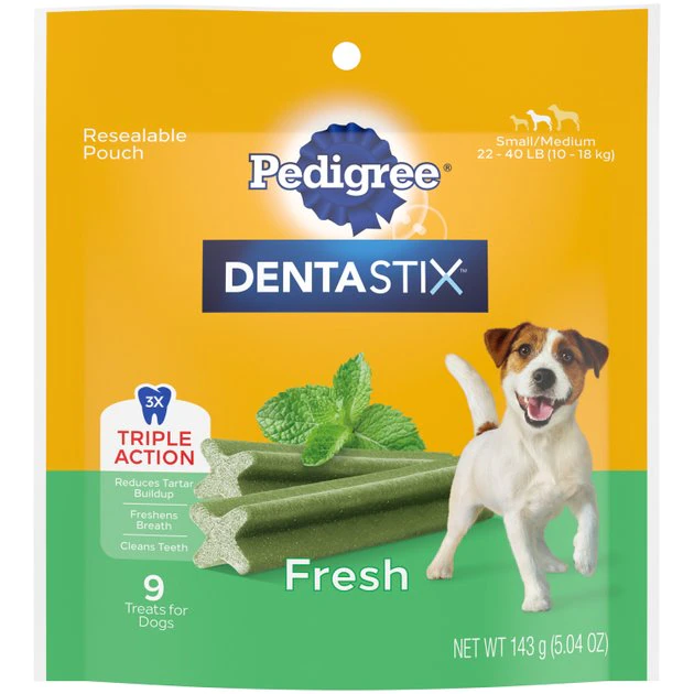 Pedigree Dentastix Fresh Mint Flavored Small/Medium Dental Dog Treats 1 Pedigree Dentastix Fresh Mint Flavored Small/Medium Dental Dog Treats