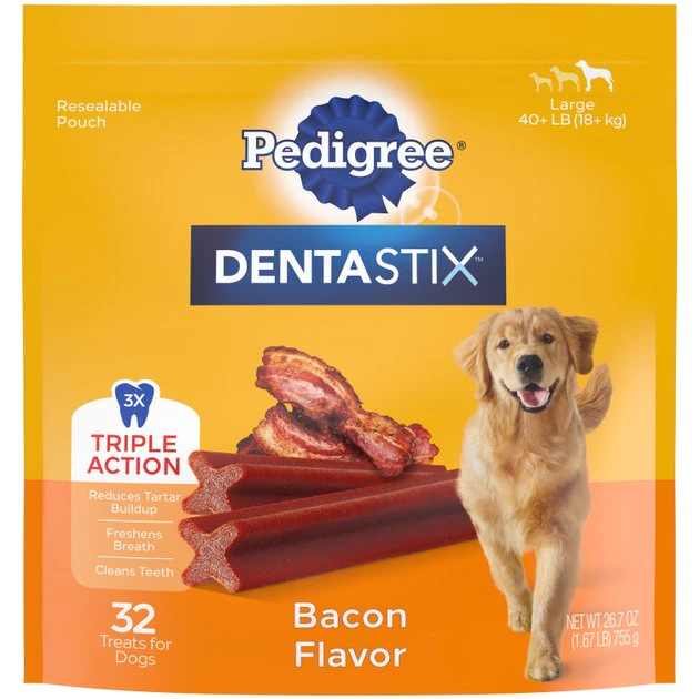 Pedigree Dentastix Bacon Flavor Large Dental Dog Treats 1 Pedigree Dentastix Bacon Flavor Large Dental Dog Treats