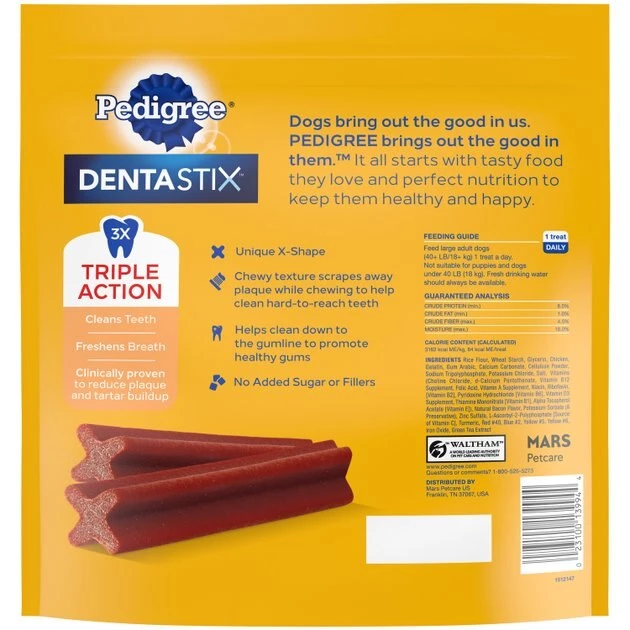 Pedigree Dentastix Bacon Flavor Large Dental Dog Treats 3 Pedigree Dentastix Bacon Flavor Large Dental Dog Treats - Image 3