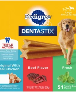 Pedigree Dentastix Original Beef Flavored & Fresh Variety Pack Mint Flavored Large Dental Dog Treats