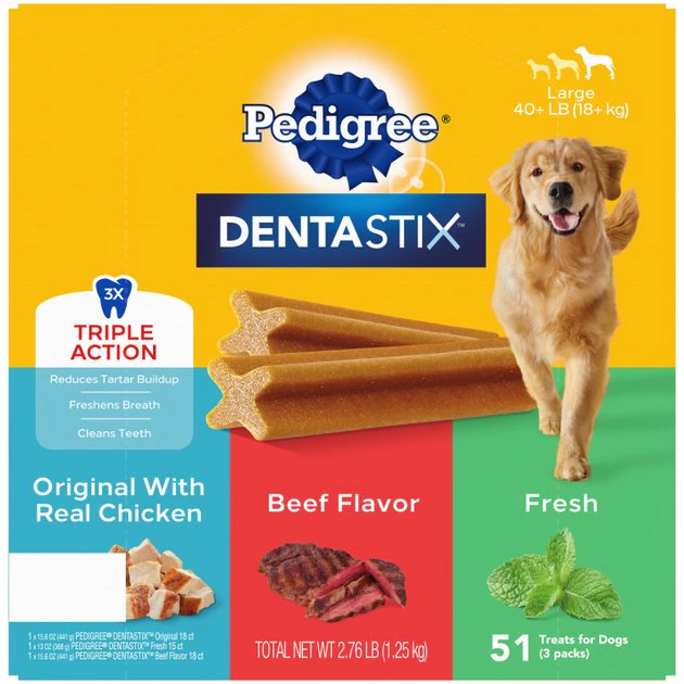 Pedigree Dentastix Original Beef Flavored & Fresh Variety Pack Mint Flavored Large Dental Dog Treats 1 Pedigree Dentastix Original Beef Flavored & Fresh Variety Pack Mint Flavored Large Dental Dog Treats