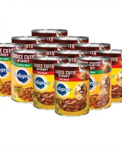 Pedigree Choice Cuts In Gravy Beef & Country Stew Canned Soft Wet Dog Food Variety Pack, 13.2-oz can, case of 12