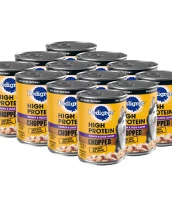 Pedigree High Protein Chicken & Duck Flavor Canned Soft Wet Dog Food Variety Pack, 13.2-oz cans, case of 12
