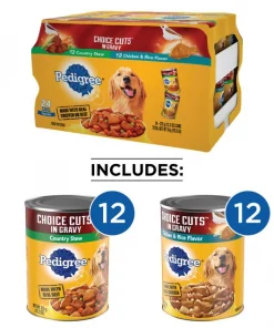 Pedigree Choice Cuts In Gravy Country Stew & Chicken & Rice Flavor Canned Wet Dog Food Variety Pack, 13.2-oz can, case of 24 -TropiClean || Pedigree || Multipet Sales 361351 PT2. SY630 V1642026840