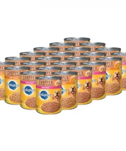 Pedigree Chopped Ground Dinner Chicken & Beef Canned Soft Wet Dog Food Variety Pack, 13.2-oz can, case of 24