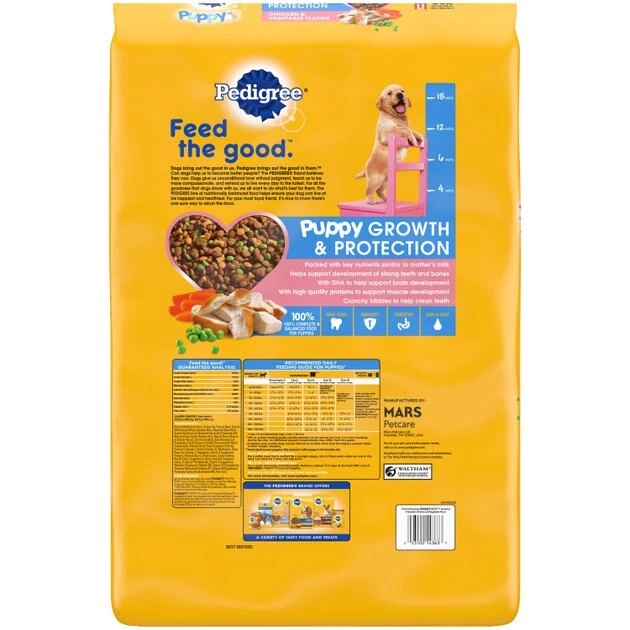 Pedigree Puppy Growth & Protection Chicken & Vegetable Flavor Dry Dog Food, 14-lb bag 2 Pedigree Puppy Growth & Protection Chicken & Vegetable Flavor Dry Dog Food, 14-lb bag - Image 2