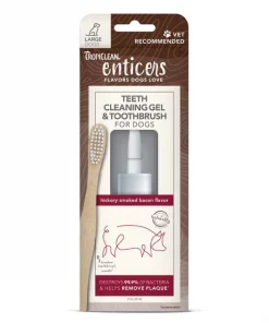 TropiClean Enticers Hickory Smoked Bacon Flavor Large Dog Dental Kit, 2-oz tube