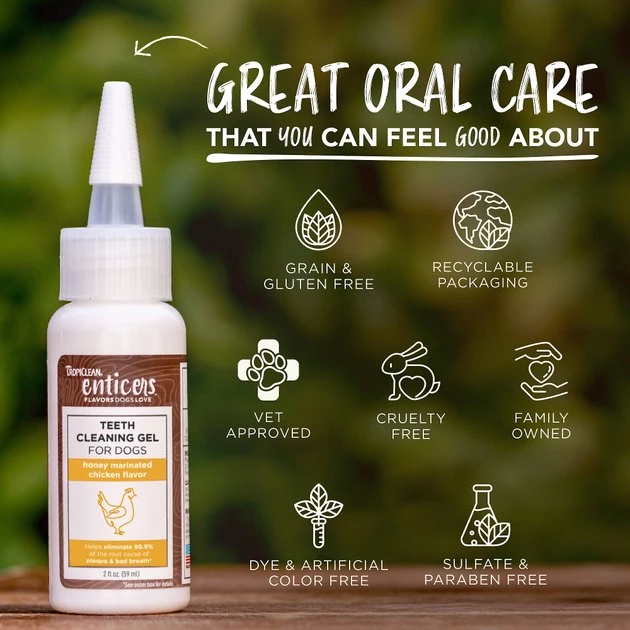 TropiClean Enticers Honey Marinated Chicken Flavor Dog Dental Gel, 2-oz tube 6 TropiClean Enticers Honey Marinated Chicken Flavor Dog Dental Gel, 2-oz tube - Image 6