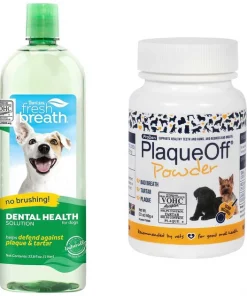 TropiClean||ProDen TropiClean Fresh Breath Water Additive + ProDen PlaqueOff Powder Supplement for Dogs