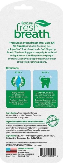 TropiClean||Burt's Bees TropiClean Fresh Breath Puppy Oral Care Kit + Burt's Bees Tearless Puppy Shampoo with Buttermilk for Dogs 3 TropiClean||Burt's Bees TropiClean Fresh Breath Puppy Oral Care Kit + Burt's Bees Tearless Puppy Shampoo with Buttermilk for Dogs - Image 3