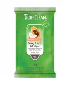 TropiClean Papaya & Coconut Luxury 2-in-1 Pet Wipes