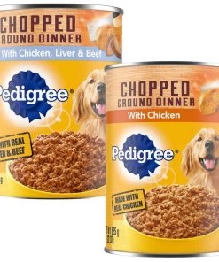 Pedigree Chopped Ground Dinner With Chicken, Beef & Liver + Chicken Canned Dog Food