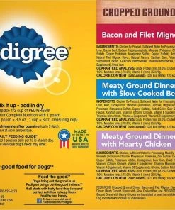 Pedigree Chopped Ground Dinner Variety Pack With Chicken, Filet Mignon & Beef + Variety Pack With Chicken, Beef & Bacon Wet Dog Food -TropiClean || Pedigree || Multipet Sales 367553 PT2. SY630 V1644447445