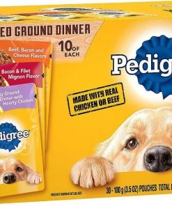 Pedigree Choice Cuts in Gravy Variety Pack + Chopped Ground Dinner Variety Pack Adult Wet Dog Food Pouches -TropiClean || Pedigree || Multipet Sales 367564 PT6. SY630 V1644473484