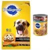 Pedigree Big Dogs Adult Complete Nutrition Large Breed Roasted Chicken Flavor Dry Dog Food + Choice Cuts In Gravy Country Stew & Chicken & Rice Flavor Canned Wet Food Variety Pack