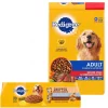 Pedigree Adult Steak Flavor Dry Dog Food + Chopped Ground Dinner Canned Wet Food Combo with Chicken, Liver & Beef & Beef, Bacon & Cheese Flavor Variety Pack