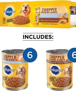 Pedigree Adult Steak Flavor Dry Dog Food + Chopped Ground Dinner Canned Wet Food Combo with Chicken, Liver & Beef & Beef, Bacon & Cheese Flavor Variety Pack -TropiClean || Pedigree || Multipet Sales 367570 PT6. SY630 V1645743985