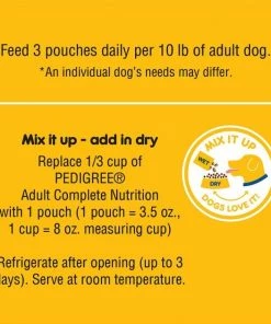 Pedigree High Protein Beef & Pork Tenderloin Flavor Cuts in Gravy Dog Wet Food Pouches, 3.5-oz. pouches, 16 count -TropiClean || Pedigree || Multipet Sales 369028 PT7. SY630 V1645130498