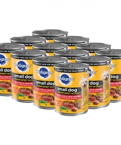 Pedigree Tender Bites in Gravy, Steak & Vegetable Flavor Canned Wet Dog Food, 13.2-oz can, case of 12
