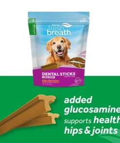 TropiClean Fresh Breath Dental Sticks Plus Hip & Joint Dog Teeth Cleaning Treat, 8-oz bag -TropiClean || Pedigree || Multipet Sales 373330 PT3. SY630 V1648072971