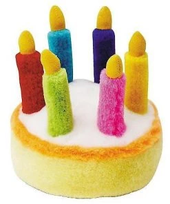 Multipet Musical Birthday Cake Plush Dog Toy