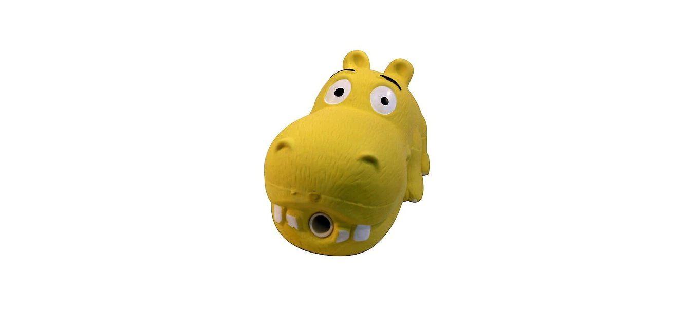 Multipet Latex Hippo Squeaky Dog Toy, Color Varies 3 Multipet Latex Hippo Squeaky Dog Toy, Color Varies - Image 3
