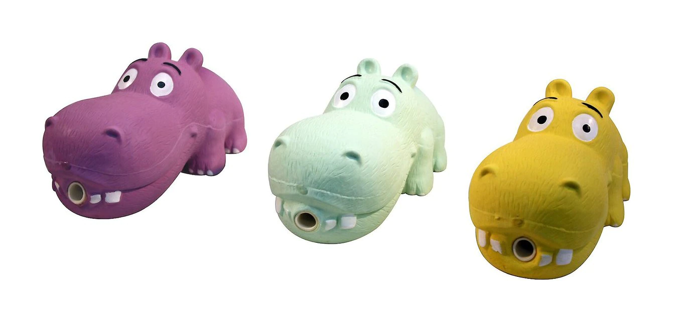 Multipet Latex Hippo Squeaky Dog Toy, Color Varies 4 Multipet Latex Hippo Squeaky Dog Toy, Color Varies - Image 4